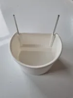 Voerbakje groot wit met pen